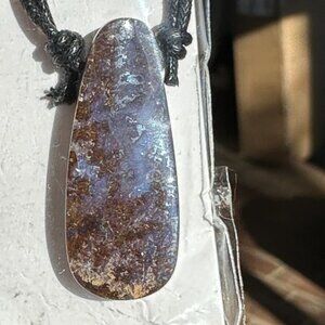 Australian PS Boulder Opal Pendant Black Cord Necklace